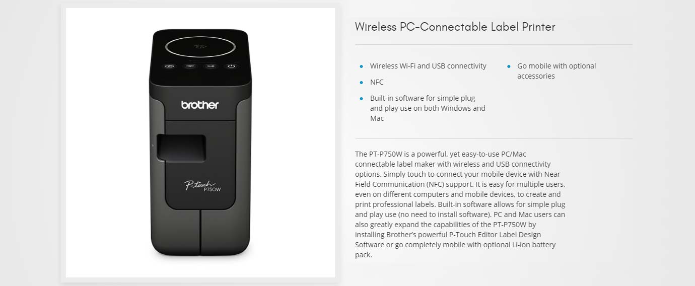 Wireless PC-Connectable Label Printer