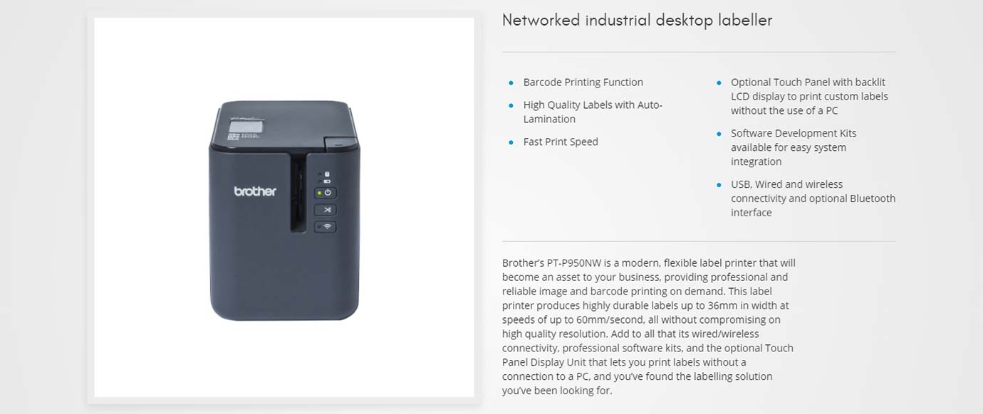 Professional Desktop label Printer PT-P950NW
