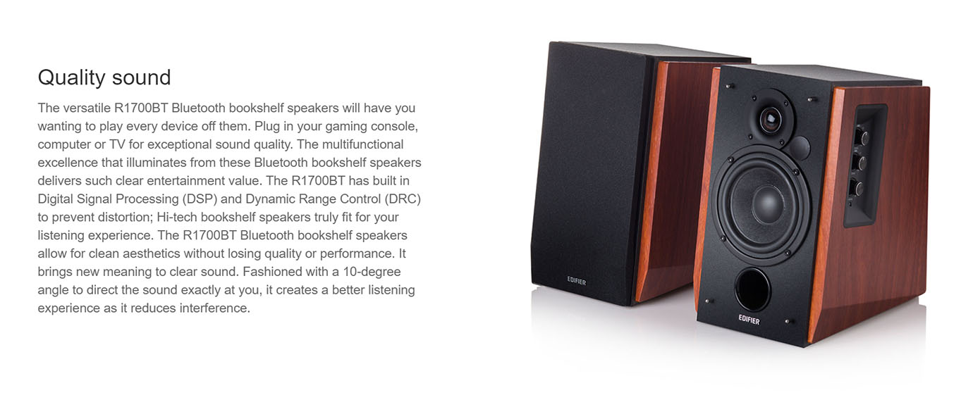 Edifier R1700BT - 2.0 Lifestyle Studio Bluetooth Speakers 66W RMS - Black