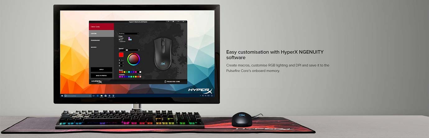 Easy customisation with HyperX NGENUITY software