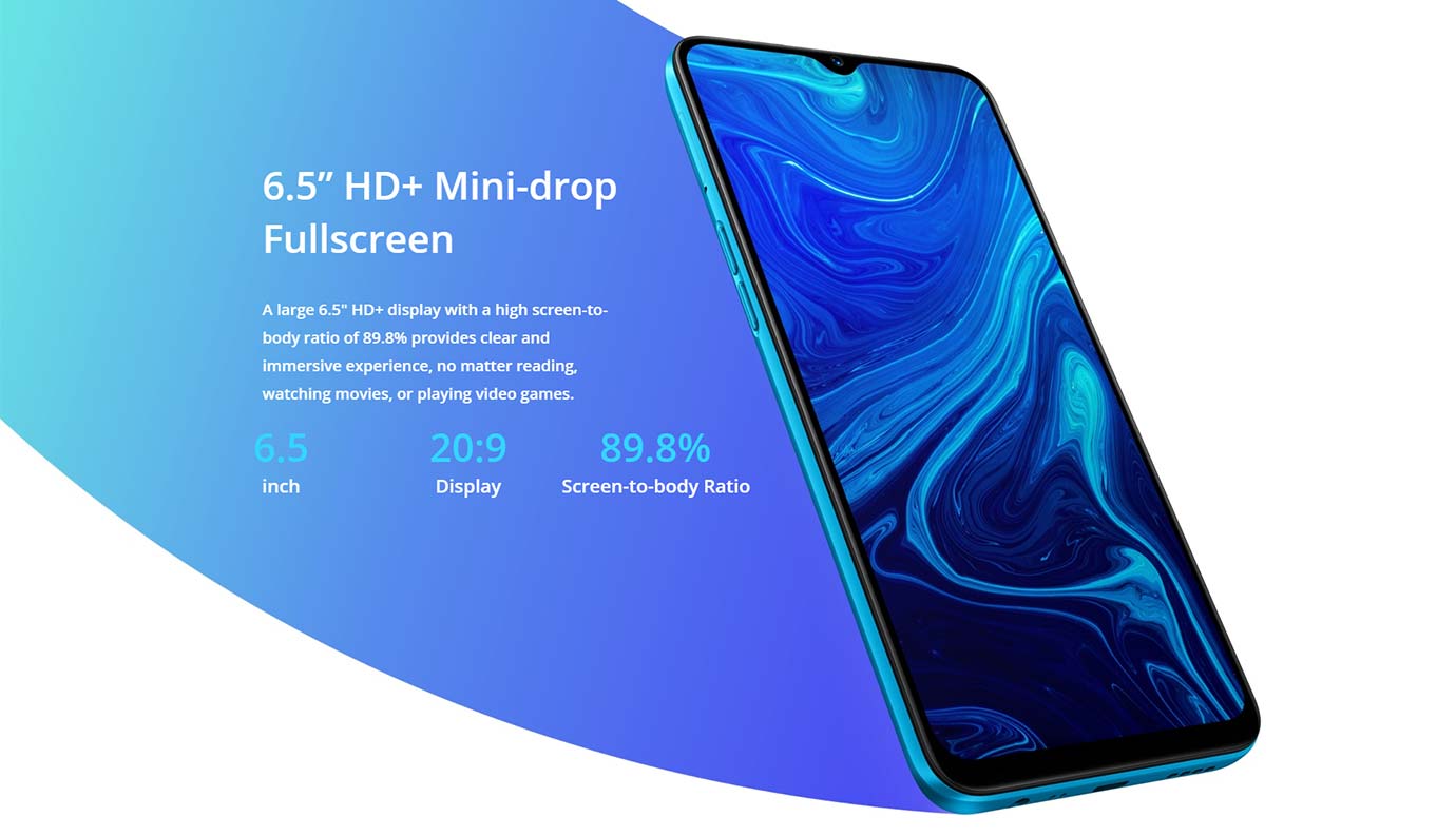 6.5” HD+ Mini-drop Fullscreen