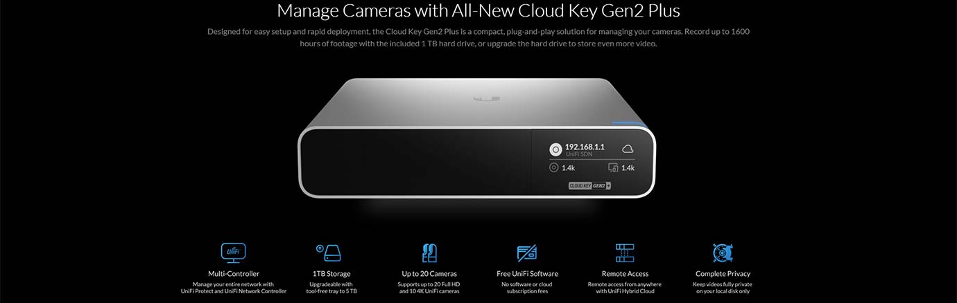 Manage Cameras with All-New Cloud Key Gen2 Plus