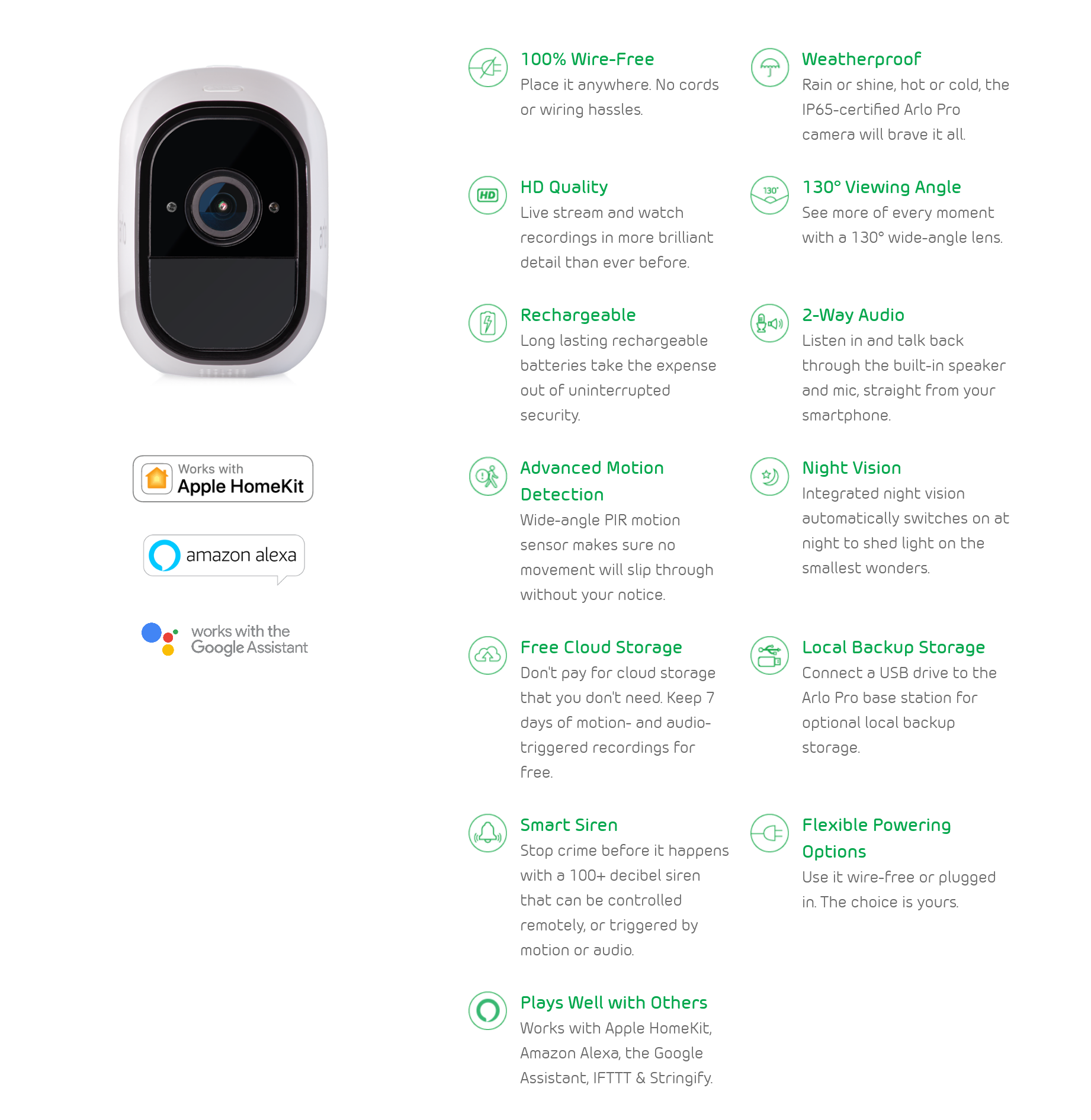 Arlo Pro VMS4430 Smart Security System VMS4430-100AUS Smart Features