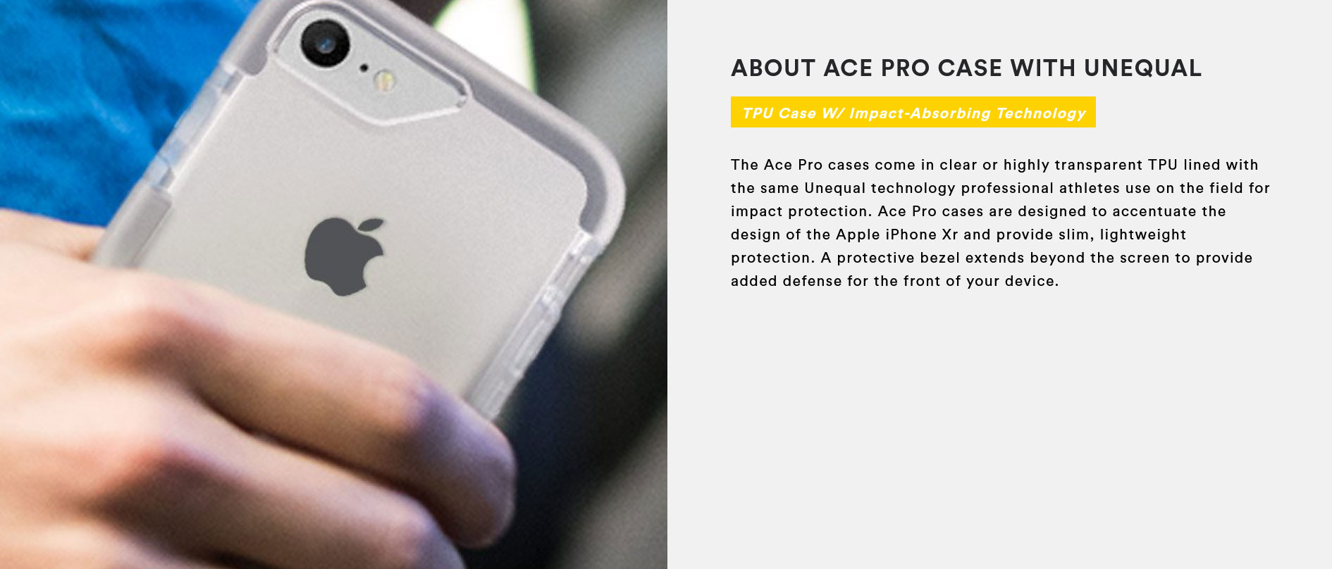 BodyGuardz Ace Pro Case for Apple iPhone XR - Clear/White DCAFWAPL619EL Overview
