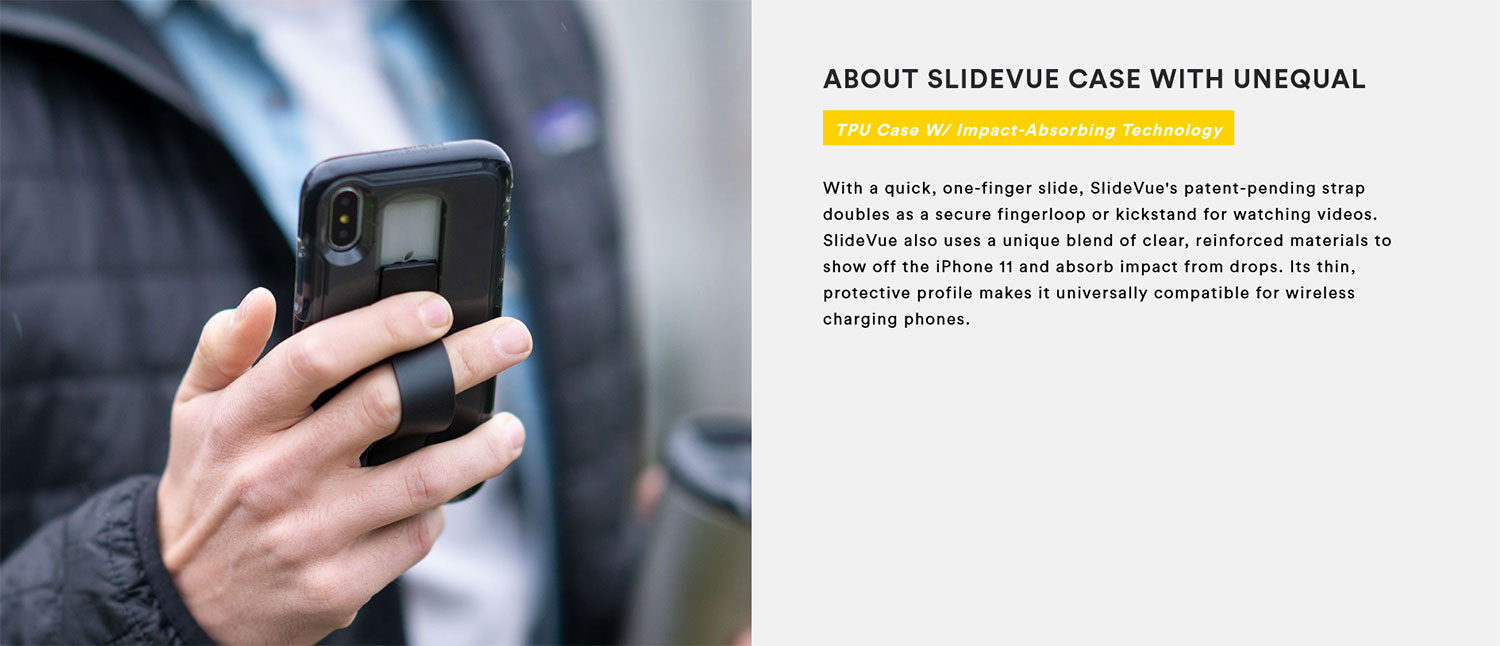 BodyGuardz SlideVue Case for iPhone XR - Smoke/Black CVKBBAPL619EW Overview