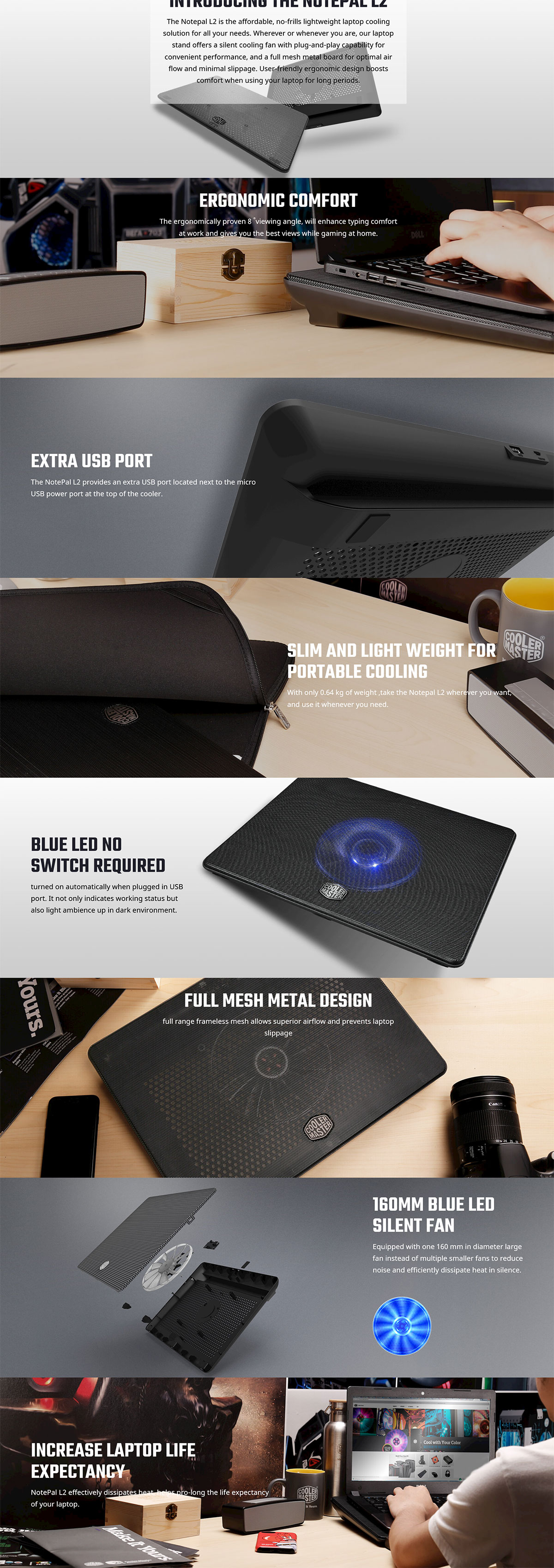 Cooler Master L2 notebook stand MNW-SWTS-14FN-R1 Details