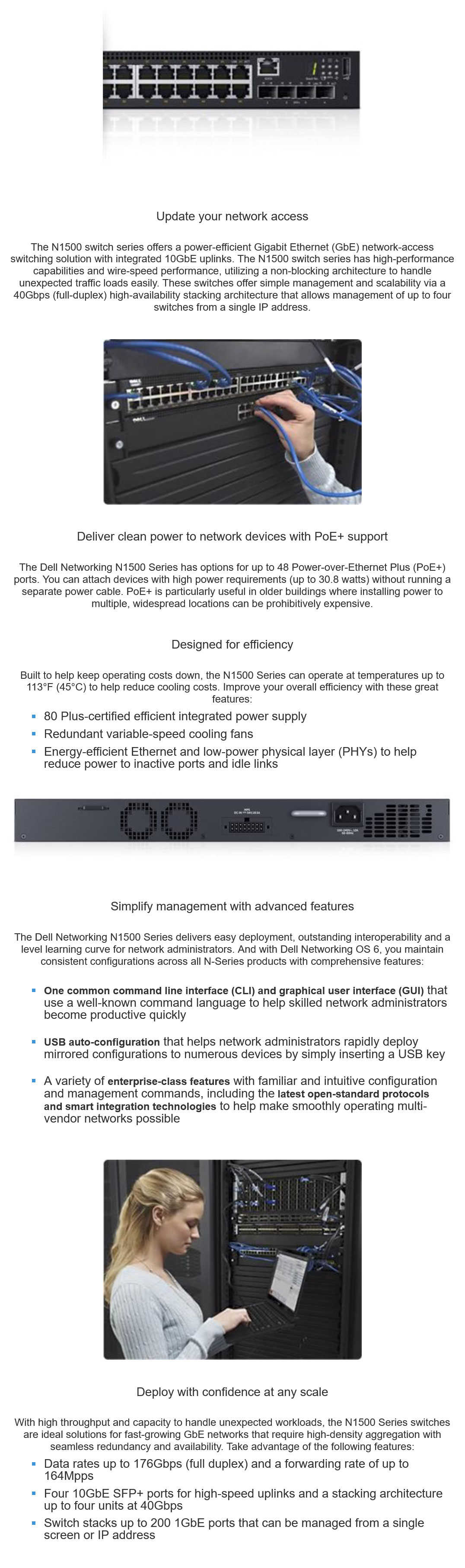 DELL 210-AEVZ EMC Switch N1548 48X 1GBE + 4X 10GBE SFP+ Io To PSU Airflow Details