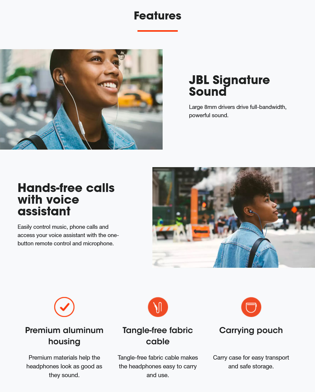 JBL LIVE 100 In-Ear Headphones - White JBLLIVE100WHT Details
