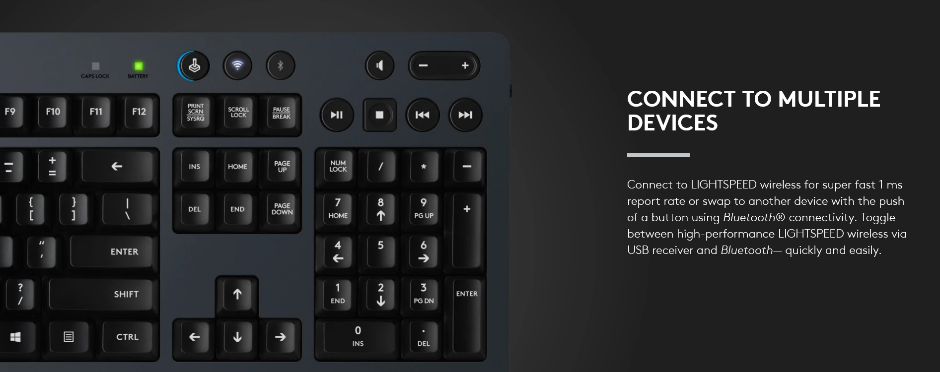 Logitech G613 Wireless Keyboard 920-008402 Connect to Multiple Devices