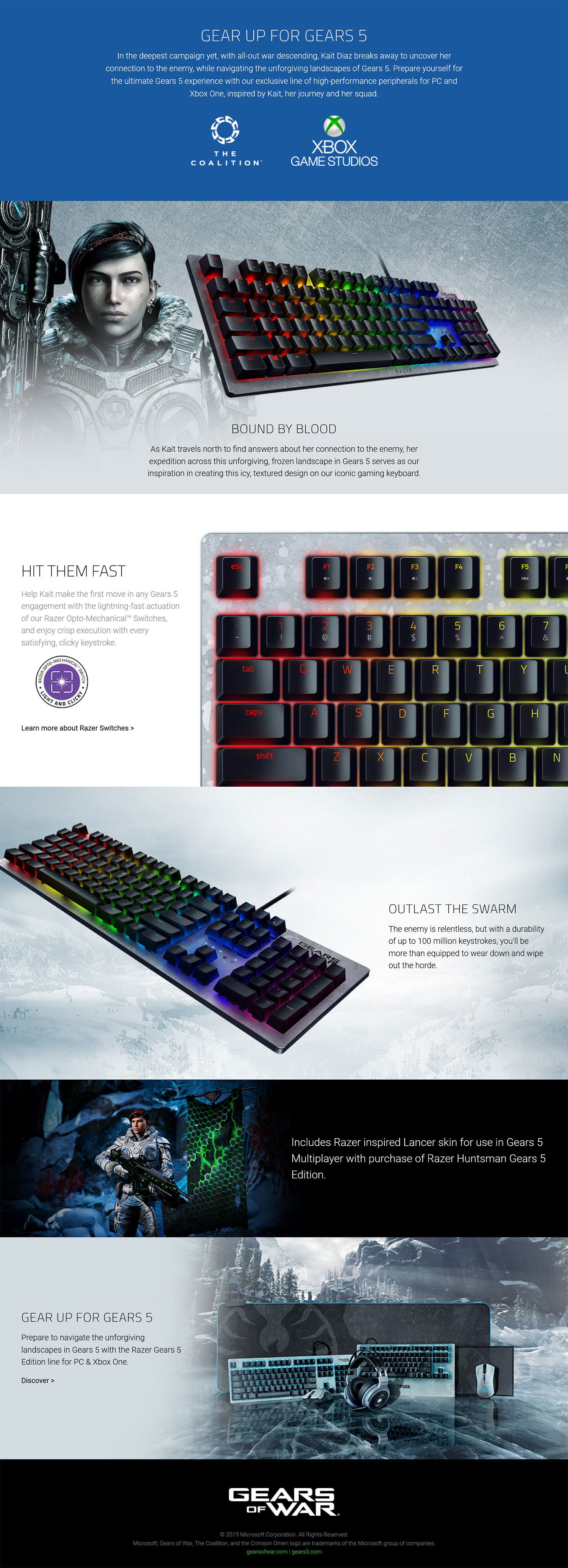 Razer Huntsman Opto-Mechanical Gaming Keyboard - Gears 5 Edition RZ03-02522000-R3M1 Details