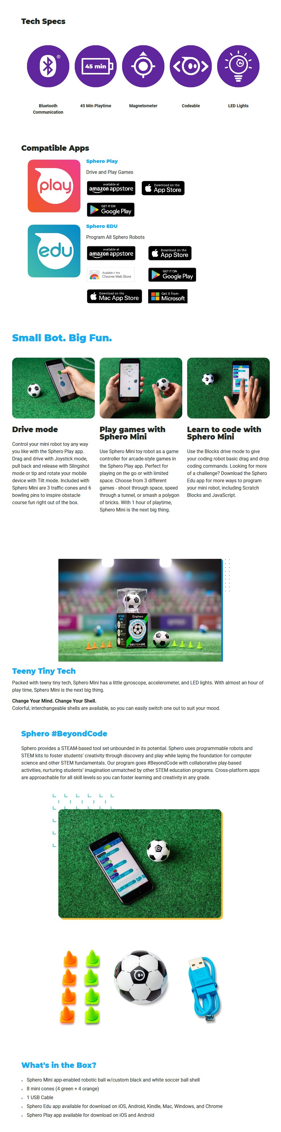 Sphero Mini Soccer - App-Enabled Robotic Ball M001SRW Details