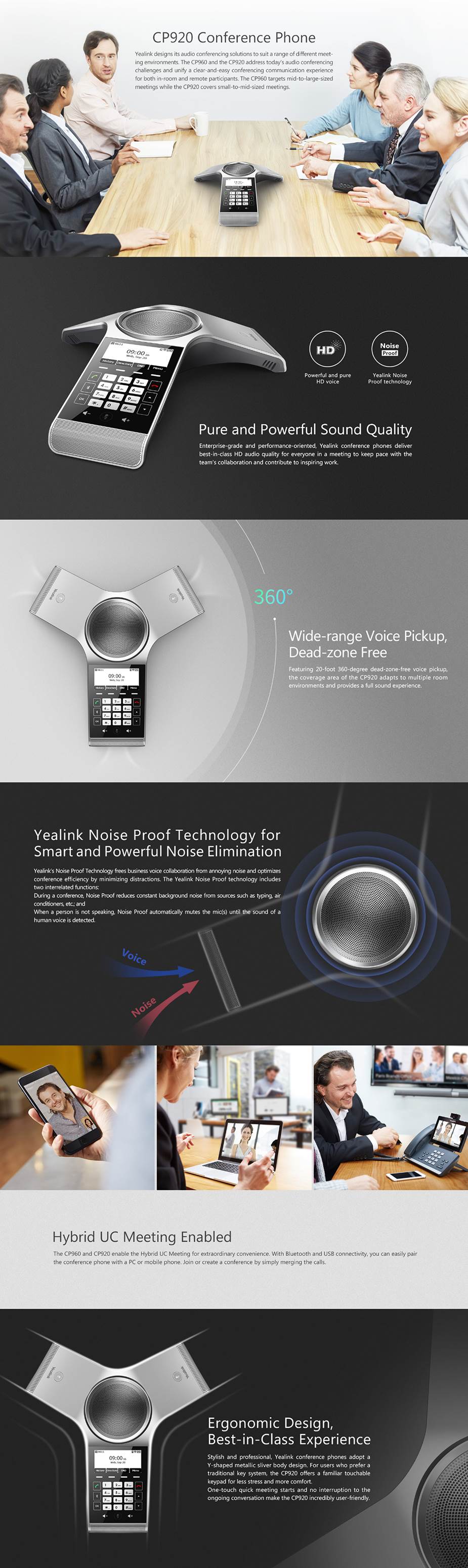 Yealink CP920 Touch-sensitive HD IP Conference Phone Details