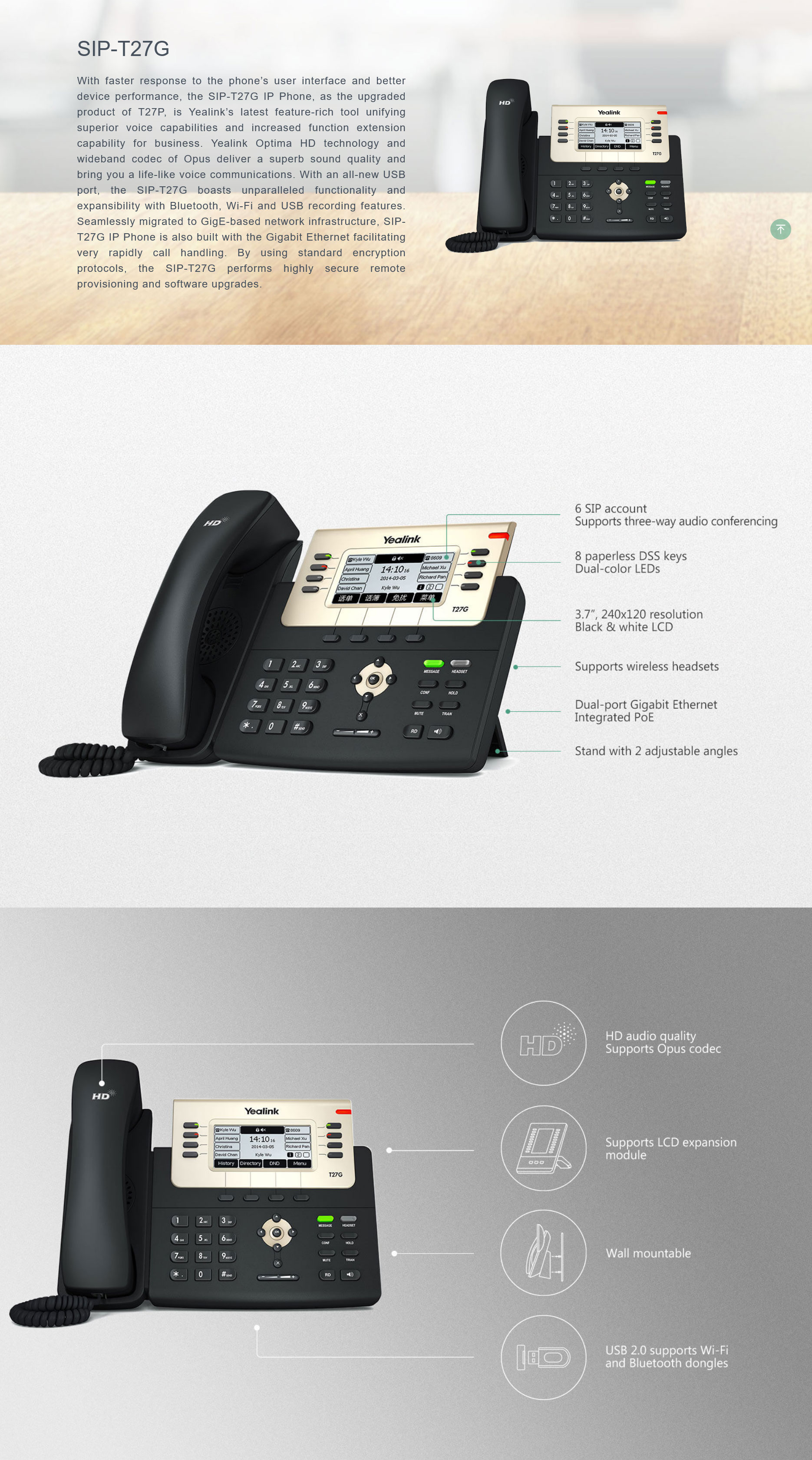 Yealink SIP-T27G Enterprise HD IP Phone Details