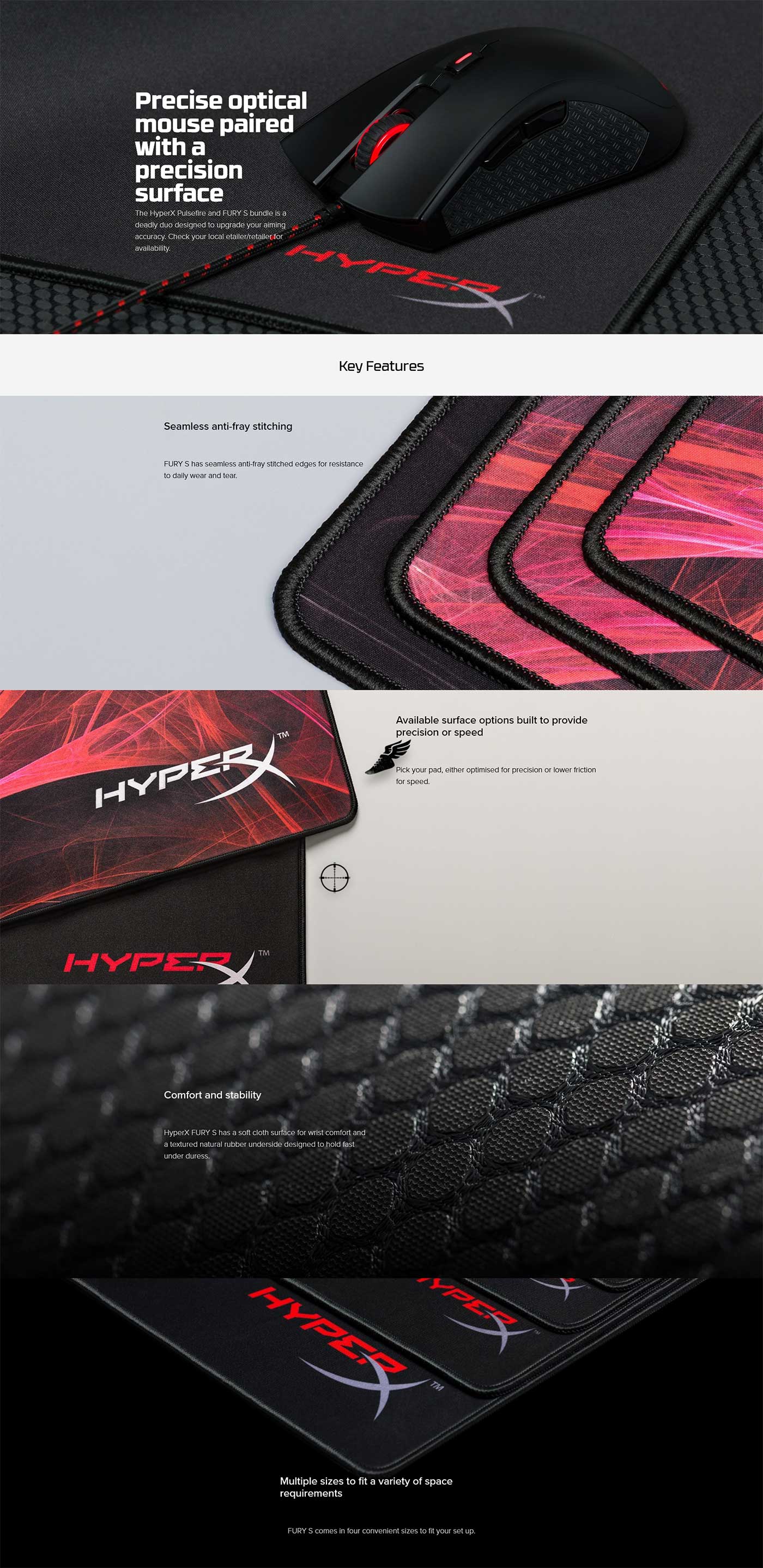 Kingston-HyperX Fury S Mouse Pad HX-MPFS-SM