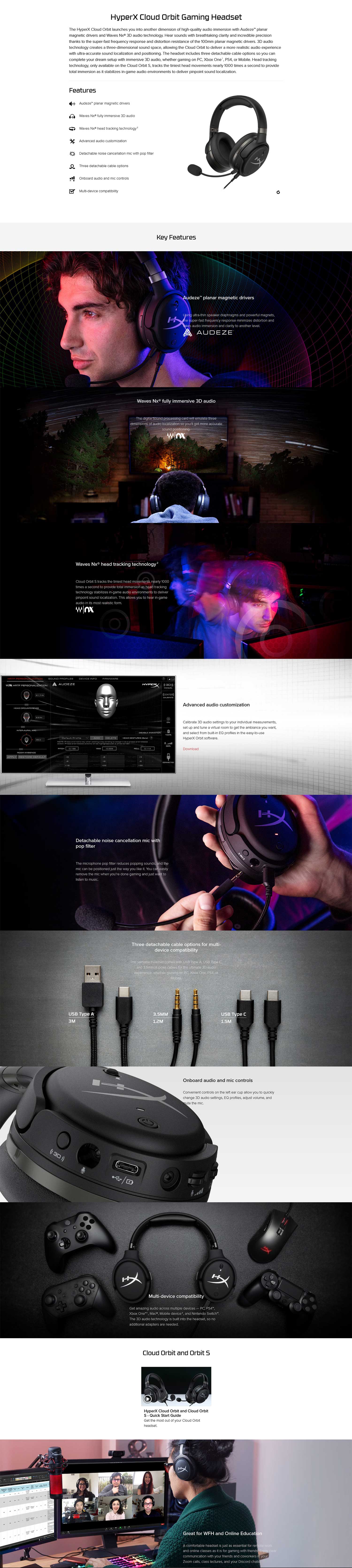 Kingston HyperX Cloud Orbit 3D Audio Gaming Headset HX-HSCO-GM/WW Details