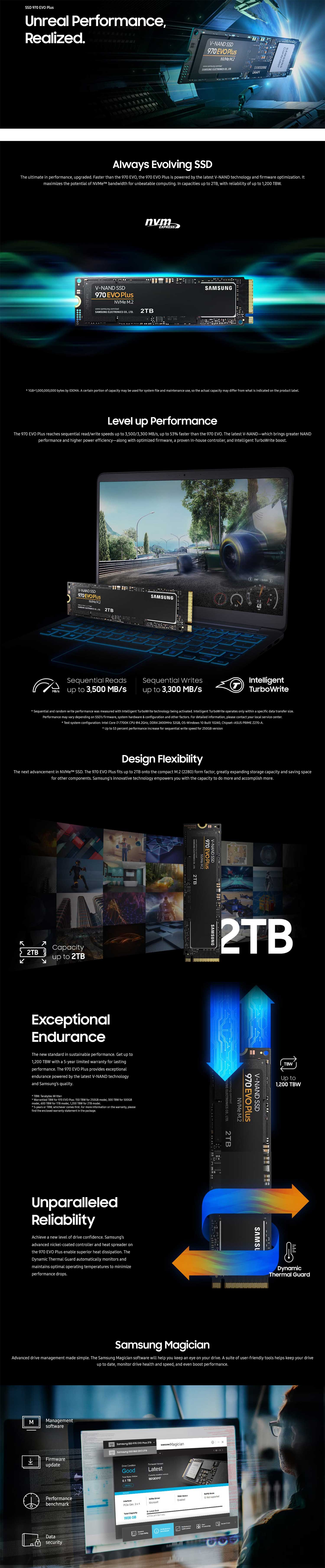 Samsung 970 EVO Plus 1TB M.2 NVMe V-NAND SSD MZ-V7S1T0BW Details