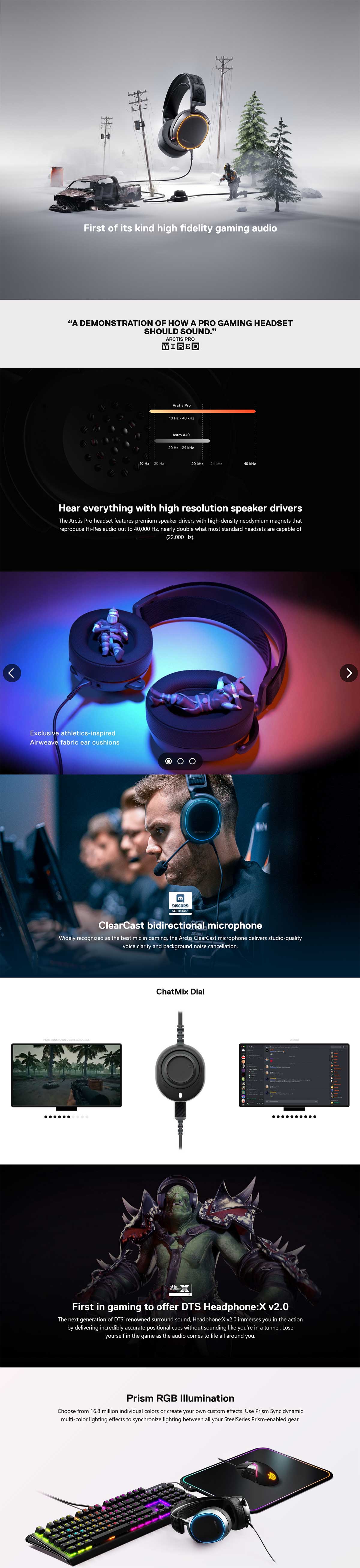 SteelSeries Arctis Pro Gaming Headset High Res Audio RGB 61486
Details