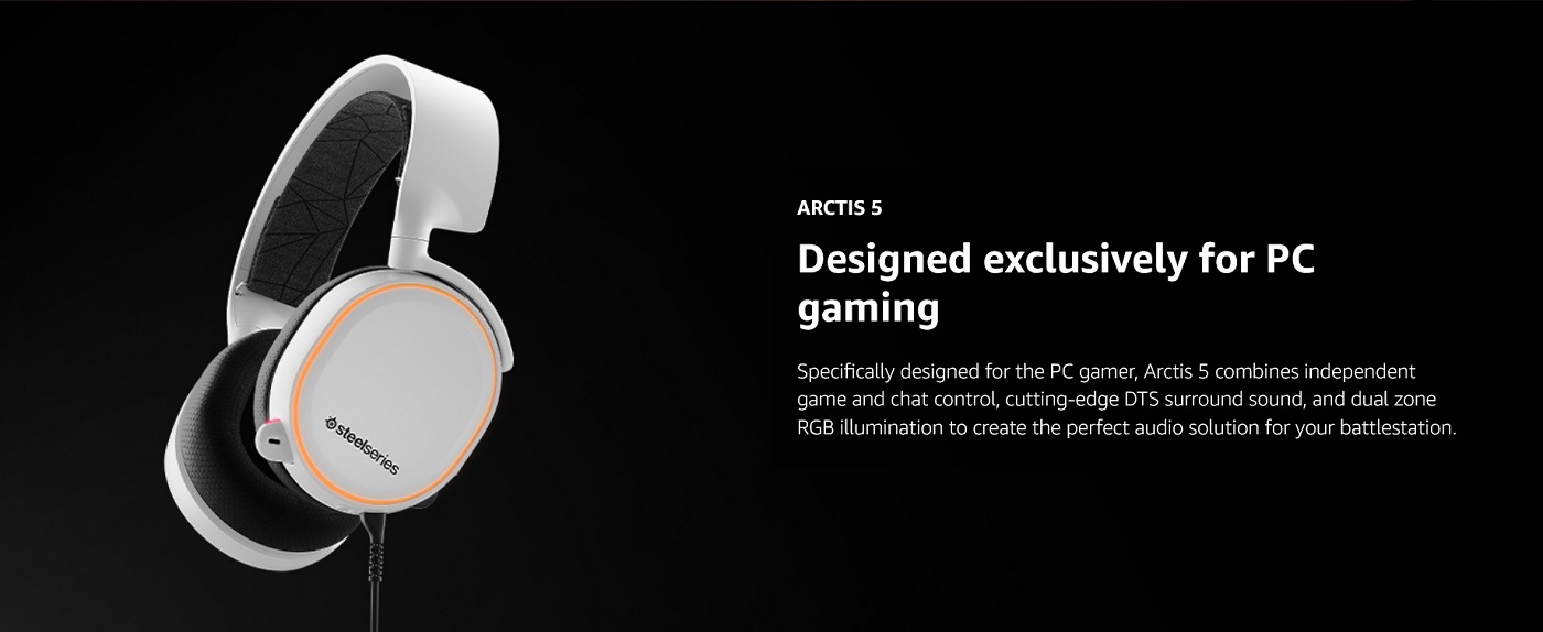 SteelSeries Arctis 5 RGB 7.1 Gaming Headset 61444 White