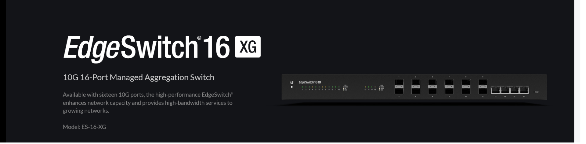 Ubiquiti EdgeSwitch ES-16-XG 16-Port Switch 10G Intro